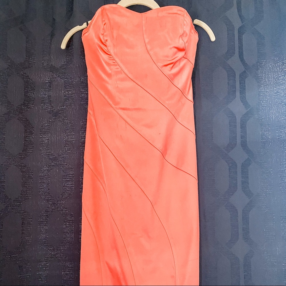 Strapless midi bodycon dress